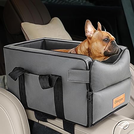 Dog Console Car Seat - Leather Dog Car Seat for Small Pets, Safe, Comfortable, Enhancing Interaction Between Owners and Pets