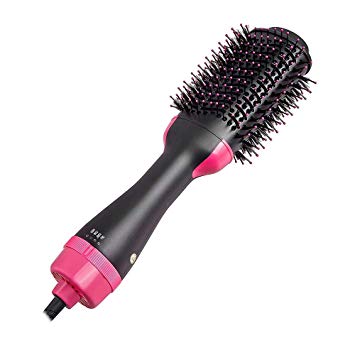One Step Hair Dryer and Volumizer,Professional Salon Hot Air Brush Styler and Dryer 3-in-1 Negative Ion Straightener&Curly Brush Hair Dryer with Comb for All Hair Type with Anti-Scald Feature