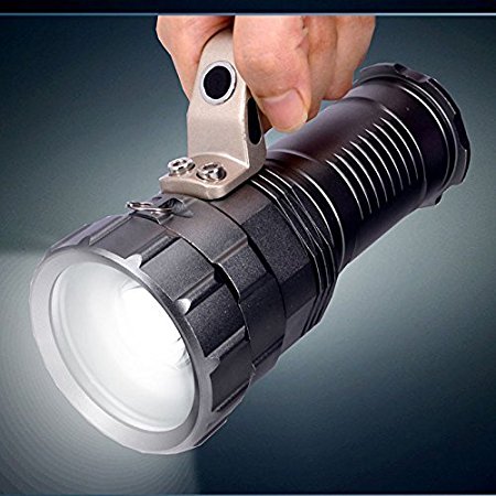 BESTSUN Super Bright Zoomable Flood/ Spotlight CREE XML-L2 T6 LED High Lumens Tactical Flashlight Hand-held Searchlights Portable Search Light Rechargeable 18650 Battery (Included) Powered Lamp Torch