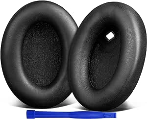 SOULWIT Mousse Coussin Coussinets pour Sony WH-1000XM4 (WH1000XM4) Casque, avec Mousse d'isolation phonique, épaisseur supplémentaire, sans Affecter Le capteur-1000XM4 PL Noir