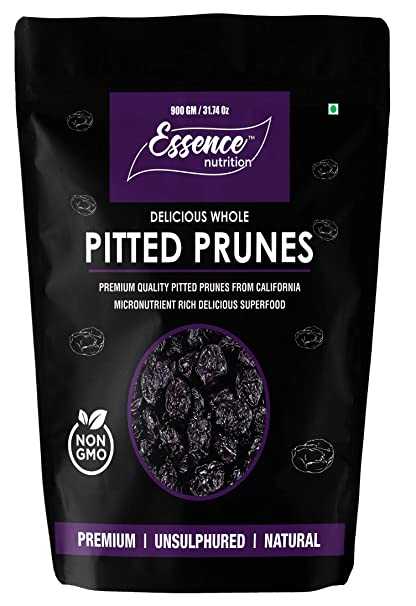 Essence Nutrition Premium Pitted Prunes (900 Grams) - Soft, Moist & Delicious California Prunes [Imported from USA]