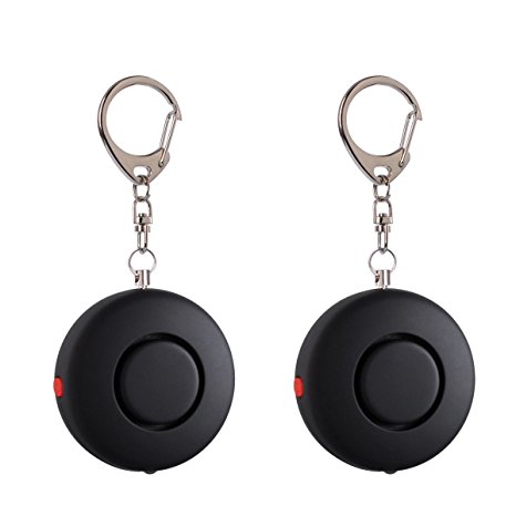 2 Pack Mengde 120dB Emergency Personal Alarm Safety Alarm Keychain For Women, Kids, Girls, Superior, Elderly, Student, Night Worker Self Defense Electronic Device With Flashlight (Black)