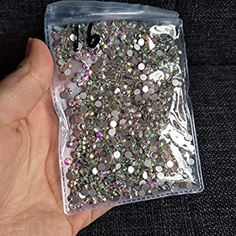 1440pcs Top Grade SS16 4mm Rhinestones Nail Crystals AB Nail Art Rhinestones Round Flatback Glass Gems Stones Beads for Nails Decoration Crafts Eye Makeup Clothes Shoes Vases (1440pcs SS16)