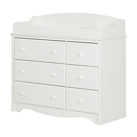 South Shore Furniture Angel Changing Table with 6 Drawers, Pure White