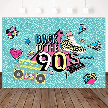 Mehofoto 90’s Backdrop Graffiti Retro Radio Fashion Shoes Photography Background 7x5ft Hip Hop 90th Themed Party Banner Decoration Backdrops