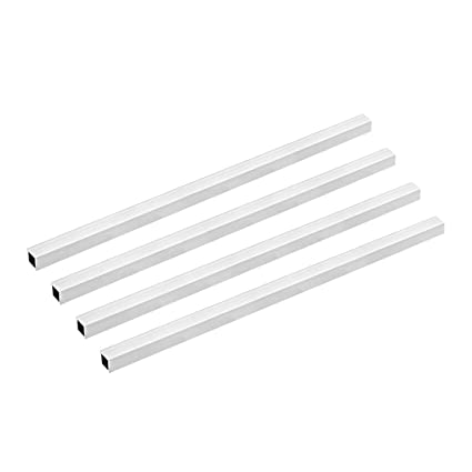 uxcell 6063 Aluminum Square Tube, 12mmx12mmx1mm Wall Thickness 300mm Length Seamless Straight Pipe Tubing 4 Pcs