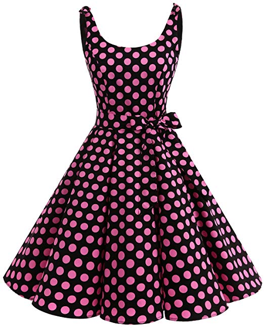 Bbonlinedress 1950's Bowknot Vintage Retro Polka Dot Rockabilly Swing Dress