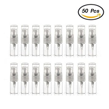 OTRMAX 2ml Mini Spray Bottle/Refillable Perfume Empty Sample Tube/PP Fine Mist Bottle (Pack of 50pcs)