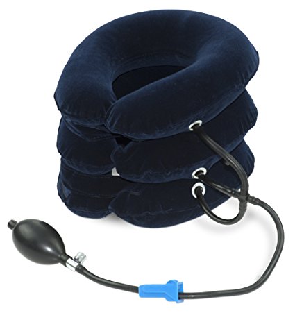 Comfort Fit Cervical Neck Traction Device for Head & Shoulder Pain - Adjustable One Size Collar