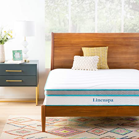 Linenspa 10 Inch Memory Foam and Innerspring Hybrid Mattress - Medium Feel - RV Queen