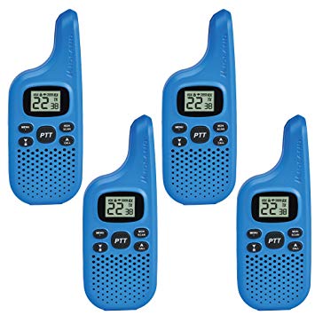 Midland - X-TALKER T20X4, Bright Color & Fun for Kids | 22 Channel FRS Walkie Talkie - Two-Way Radio, 38 Privacy Codes, NOAA Weather Alert (4 Pack) (Blue)