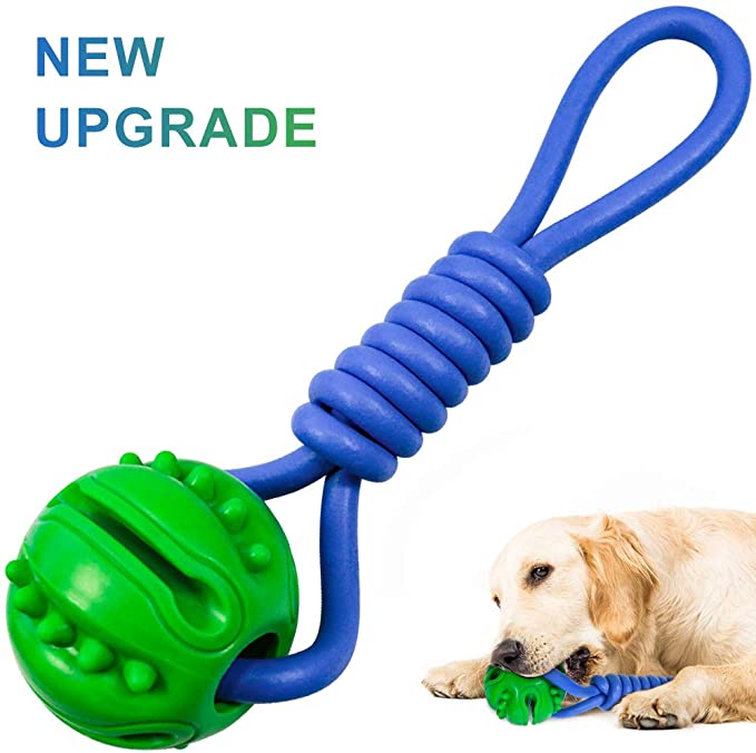 N / A Interactive Dog Chew Rope Toys for Puppy Teething Durable Natural Rubber Toys for Small & Medium Dogs Bite Resistant Tough Tug of War