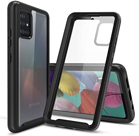 CBUS Heavy-Duty Phone Case with Built-in Screen Protector Cover for Samsung Galaxy A71 5G UW (Verizon only) –– Full Body (Black)