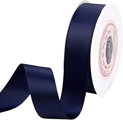 VATIN 1 inch Double Faced Polyester Satin Ribbon Navy Blue - 25 Yard Spool, Perfect for Wedding, Wreath, Baby Shower,Packing and Other Projects.