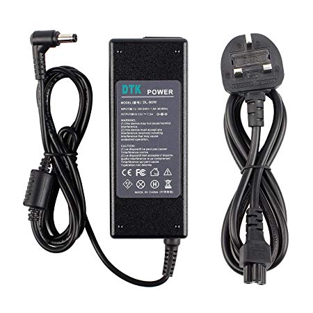 DTK® AC Adapter Charger Supply Power for LCD TFT Monitors, TVs, DVDTVs, and other Equipments Output 12V 7.5A 90W Power Cord Connector size: 5.5mm X 2.5mm