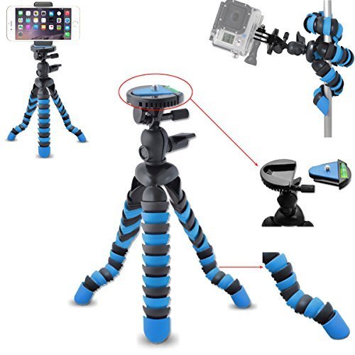 AVAWO Universal 12" Inch Flexible Tripod Wrapable Leg Quick Release Plate for GoPro HERO 1 2 3 3  4, iPhone 6 6S Plus 5S Samsung S4 S5 S6 Smartphone   GoPro Tripod Mount   Cell Phone Tripod Adapter