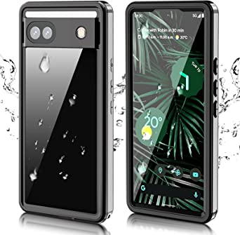 Mangix Google Pixel 6A Waterproof Case, IP68 Waterproof Dustproof Shockproof Case with Built-in Screen Protector, Full Body Rugged Protective Clear Cover for Pixel 6A 5G