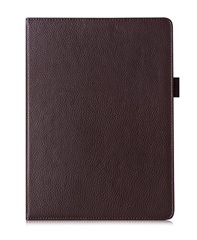 [Luxurious Protection] iPad Air 2 Case, FYY Premium Leather Case Smart Auto Wake/Sleep Cover with Velcro Hand Strap, Card Slots, Pocket for iPad Air 2 Brown