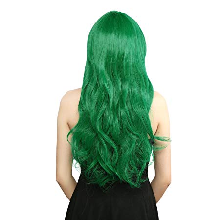 Neitsi 100% Kanekalon Fiber 22"-24"(55-60cm) 225g/pc Women's Girl's Cosplay Long Synthetic BOB Hair Wigs Halloween Party (Green)