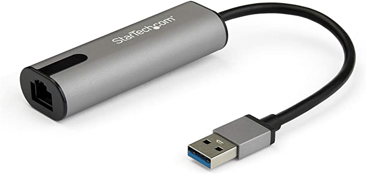 StarTech.com 2.5GbE USB A to Ethernet Adapter - NBASE-T NIC - USB 3.0 Type A 2.5 GbE /1 GbE Multi Speed Gigabit Network - USB 3.1 Laptop to RJ45/LAN - Lenovo X1 Carbon, HP EliteBook/ZBook (US2GA30)