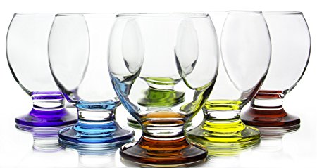 Orion Colored Footed Goblets, 8.25 Ounce - Set of 6