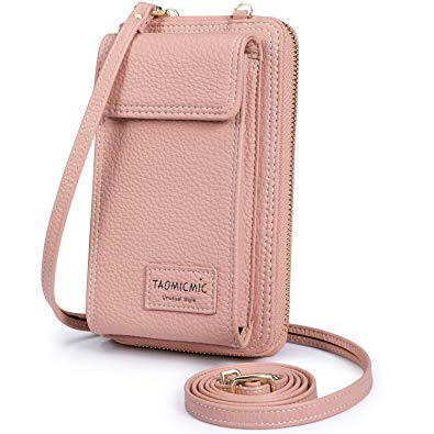 S-ZONE Crossbody Phone Bag for Women Small PU Leather Cellphone Purse Wallet Pouch with Long Shoulder Strap