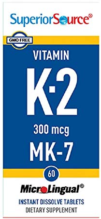 Superior Source Vitamin K2 300 mcg MK7 Tablets, 60 Count