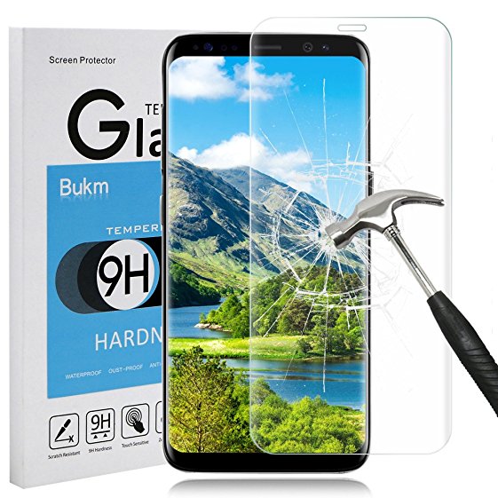 Galaxy S8 Plus Screen Protector, Bukm Galaxy S8 Plus Tempered Glass Screen Protector [9H Hardness][Anti-Fingerprint][Bubble Free]Clean Screen Cover for Samsung Galaxy S8 Plus