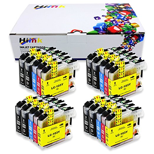 HIINK 20 Pack LC103XL Ink Cartridge Replacement for Brother LC-103 LC101 Ink Used in Brother MFC-J245 MFC-J285DW MFC-J450DW MFC-J475DW MFC-J650DW MFC-J870DW MFC-J875DW(8BK 4C 4M 4Y, 20-Pack)