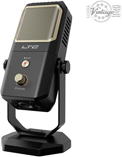 USB Microphone, LTC Encore MPE-01 Metal Stand Condenser Microphone, 4 Pickup Patterns, Professional Grade Mic for Studio Recording Vocals, Streaming Broadcast and YouTube Videos - Black