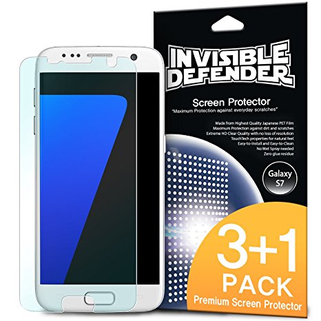 Galaxy S7 Screen Protector - Invisible Defender [MAX HD Clearness] Perfect Touch Precision Film for Samsung Galaxy S7 2016