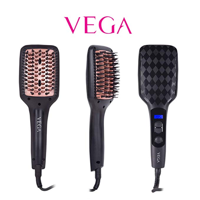 VEGA X-Look Hair Straightening Brush (VHSB-02), Black