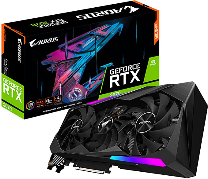 GIGABYTE AORUS GeForce RTX 3070 Master 8G (REV2.0) Graphics Card, 3X WINDFORCE Fans, 8GB 256-bit GDDR6, GV-N3070AORUS M-8GD REV2.0 Video Card