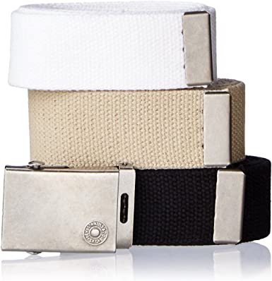 Levi's Men's Casual Web Belts- Cut To Fit 3 Pack With Buckle