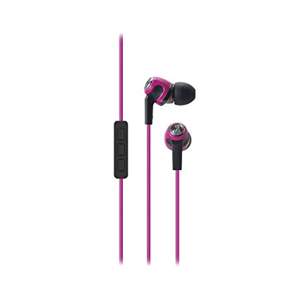 Audio-Technica ATH-CK323i SonicFuel In-ear Headphones with Mic & Volume Control, Pink
