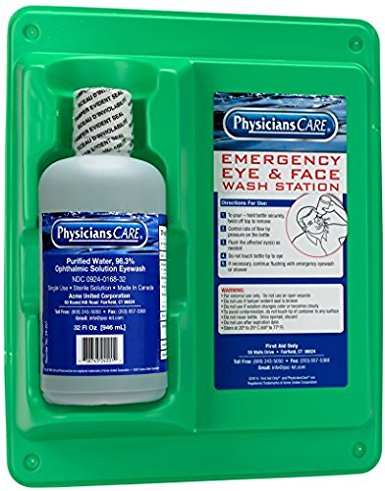 PhysiciansCare Eyewash Station, Single 32 oz. Screw Cap Bottle