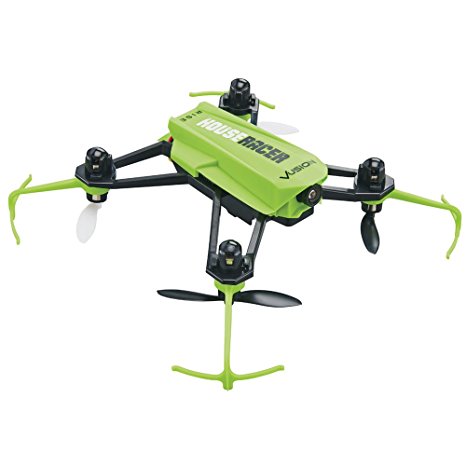 RISE Vusion House Racer Ready to Fly (RTF), First Person View (FPV), Indoor RC Complete Drone Race Pack (Quadcopter, Camera, Radio, Goggles, Monitor, Battery and USB Charger)