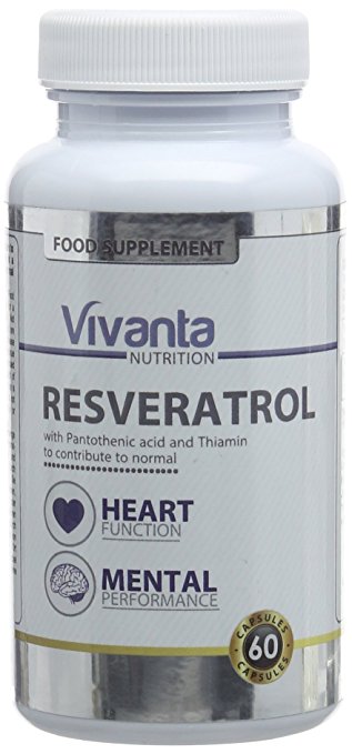 Vivanta Nutrition - Trans Resveratrol - 200mg x 60 Capsules - Resveratrol supplement for Heart Function & Mental Performance