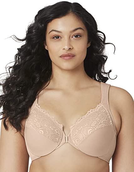 Glamorise Women's Full Figure Plus Size Wonderwire Front Close Bra #1245