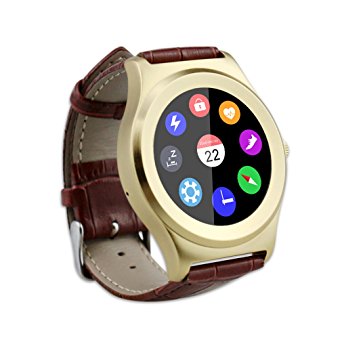 Heart Rate Monitor LESHP Activity Tracker Smart Watch Fitness Tracker with IOS Bluetooth Camera Music Stopwatch/Remote All-in-1 for iphone Android (Brown)