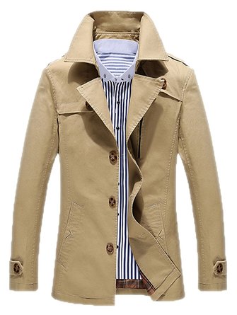Lega Mens Cotton Classic Pea Coat Spring and Fall and Winter Ourdoor Jacket