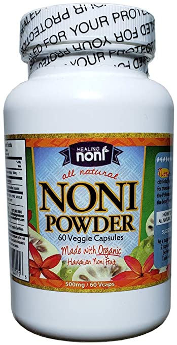 Healing Noni - 100% Pure Hawaiian Noni Powder Capsules (60 Veggie Caps)