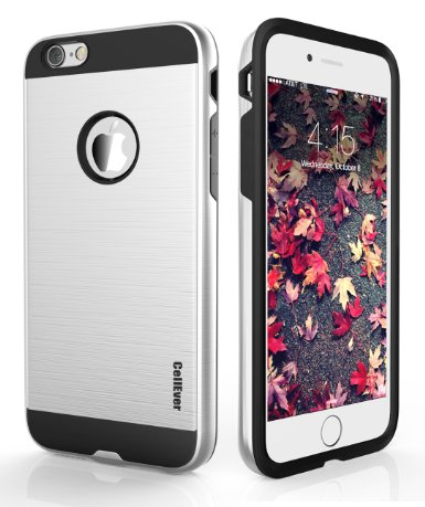 iPhone 6 Plus Case, CellEver® Hard Cover [Brushed Metal Texture] Dual Layer Hybrid [Anti-Scratch] [Impact Protection] Armor for Apple iPhone 6 Plus & iPhone 6S Plus (5.5") - Silver