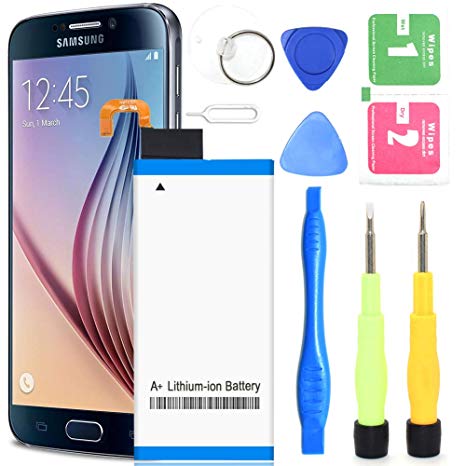 Galaxy S6 Edge Battery,2800mAh Li-Polymer Battery Replacement for Samsung Galaxy S6 Edge EB-BG925ABE G925V G925A G925T G925P / S6 Edge Battery Replacement Kit [ 365 Day Warranty ]