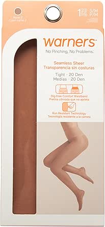 Warner's Women's No Muffin Top Tights - Seamless Sheer Run Resistant Tights