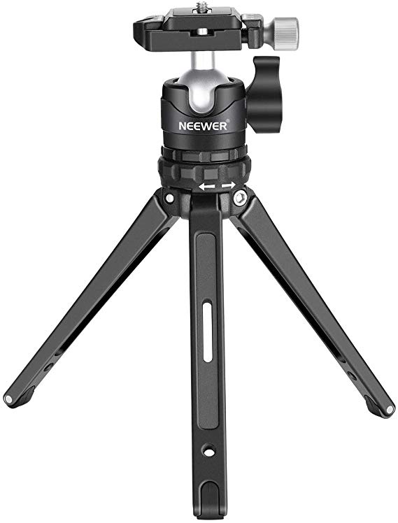 Neewer Portable Compact Desktop Macro Mini Tripod 7.5inches/19 Centimeters with 360 Degree Low-Profile Ball Head, 1/4 inch Quick Release Plate for Canon Nikon DSLR Camera,Load up to 17.6pounds