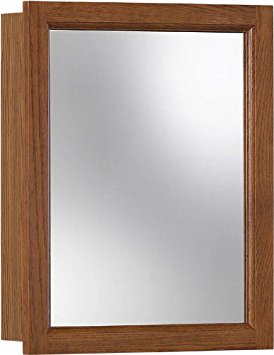 NuTone 755467 Sheridan Surface Mount Framed Medicine Cabinet, 15 by 19-Inch, Honey Oak Wood