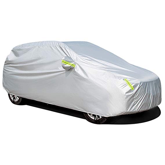 MATCC Car Cover Waterproof SUV Car Cover with Fluorescent Strips UV Protection All Weather Snow Dust Rain Wind Resistant Outdoor Protector Fit SUV 190.94 Inch (485 * 190 * 185cm)