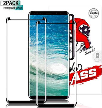 Gozhu [2-Pack] Galaxy S9 Plus Screen Protector Tempered Glass,[Anti-Fingerprint][No-Bubble][Scratch-Resistant] Glass Screen Protector for Samsung Galaxy S9 Plus