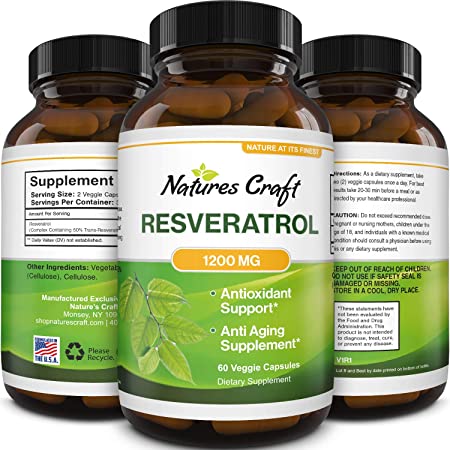 Anti Aging Trans Resveratrol Supplement - Natural Weight Loss and Joint Support Supplement - Optimized Resveratrol Capsules With AMPK Activator Brain Booster Immune Support and Heart Health Supplement